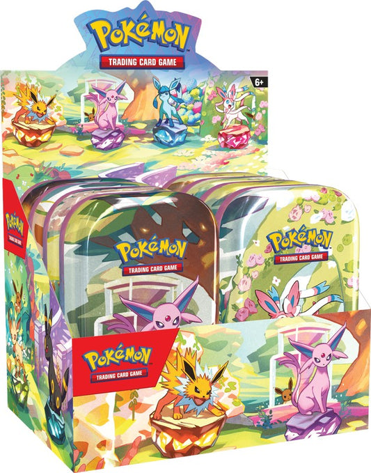 Pokemon 8.5 Prismatic Evolutions Mini Tins [x8-Tin] Display