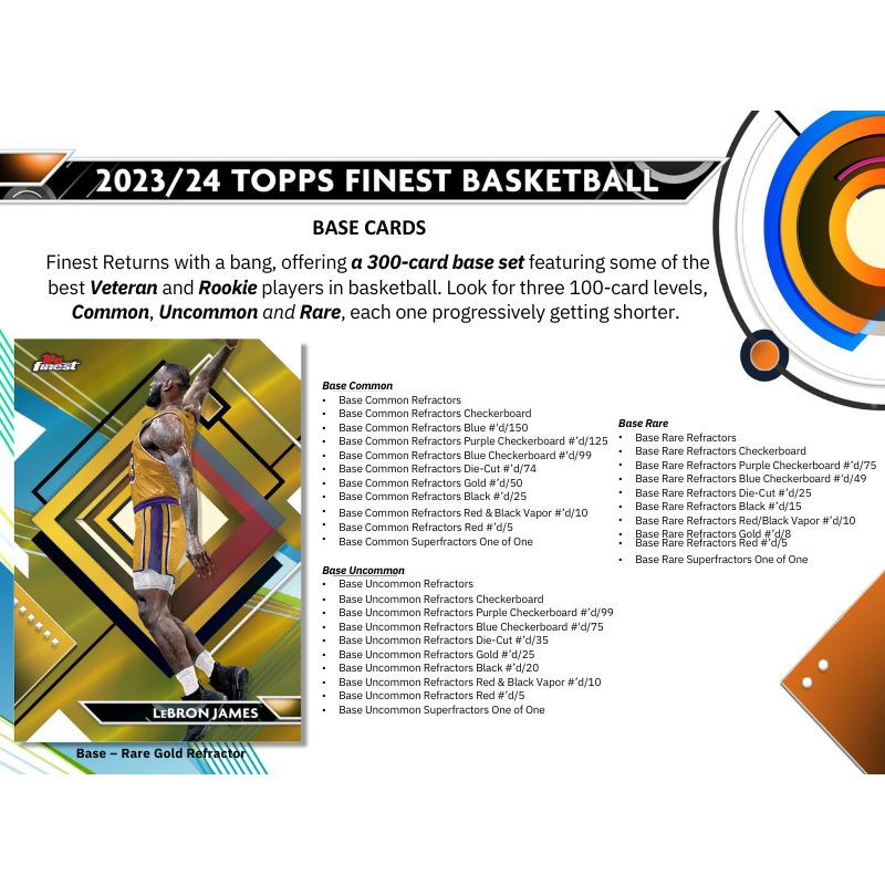 2023/24 Topps Finest Basketball Hobby 8 Box Case