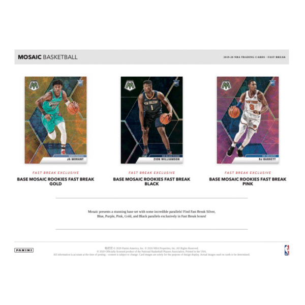 2019/20 Panini Mosaic Basketball Fast Break Box - Image 3