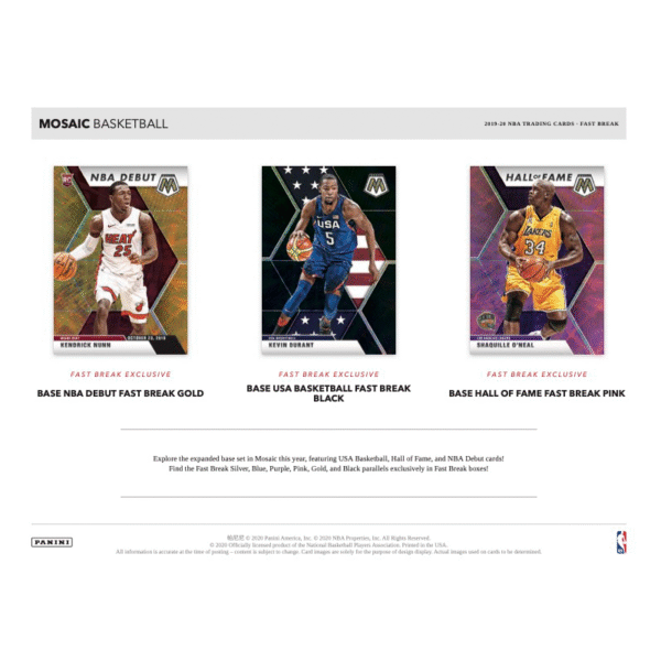 2019/20 Panini Mosaic Basketball Fast Break Box - Image 4