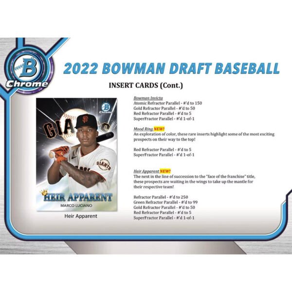 2022 Bowman Draft Baseball Super Jumbo Hobby Box - Image 2