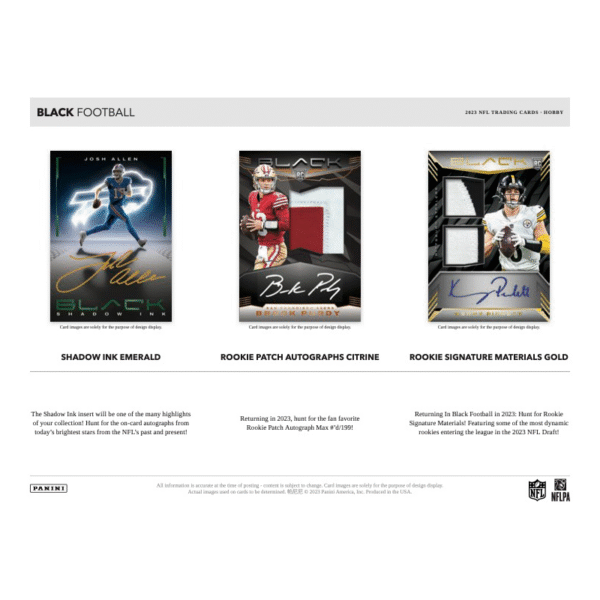 2023 Panini Black Football Hobby Box - Image 3