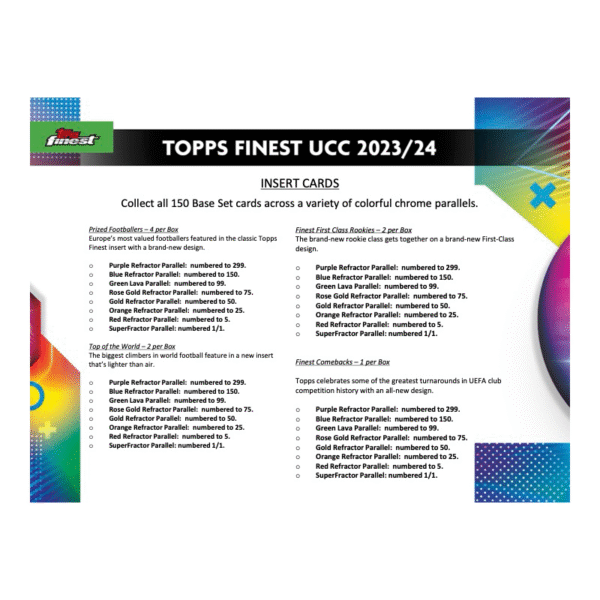2023/24 Topps Finest UEFA Club Competitions Soccer Hobby Box - Image 4