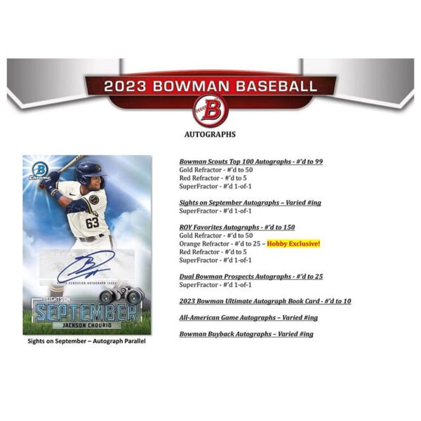 2023 Bowman Baseball Jumbo Box - Image 7