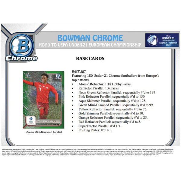 2022 Bowman Chrome Road to UEFA Under 21 European Championship Soccer Lite 16 Box Case - Image 2