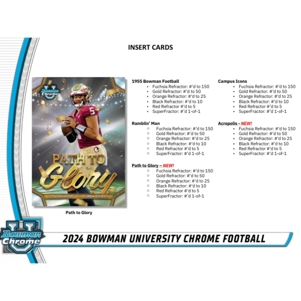 2024 Bowman University Chrome Football Jumbo Box - Image 4
